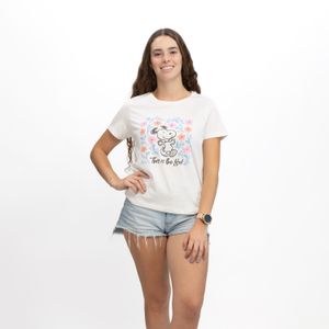 Polera Mujer This Is Life Beige Snoopy