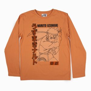 Polera Manga Larga Niño Naruto Personaje Gris Naruto