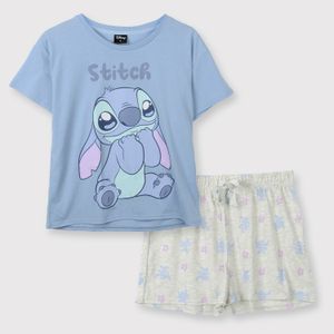 Pijama Corto Mujer Lilo y Stitch Celeste Disney