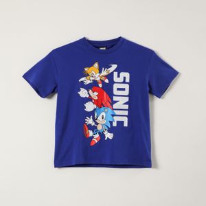 Polera Manga Corta Niño Personajes Azul Sonic